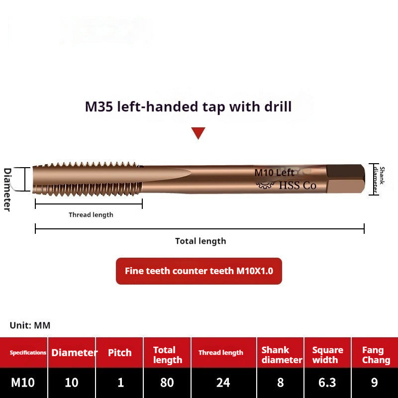2122-M35 straight groove tap containing cobalt stainless steel, special fine tooth coarse tooth machine, tapping drill bit tool wire Shandong Denso Pricision Tools Co.,Ltd.